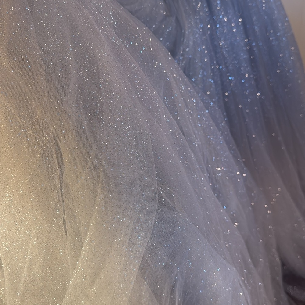 MAC DUGGAL
Blue Glitter One-Shoulder Ombre Gown with Bow - Picture 8 of 15
